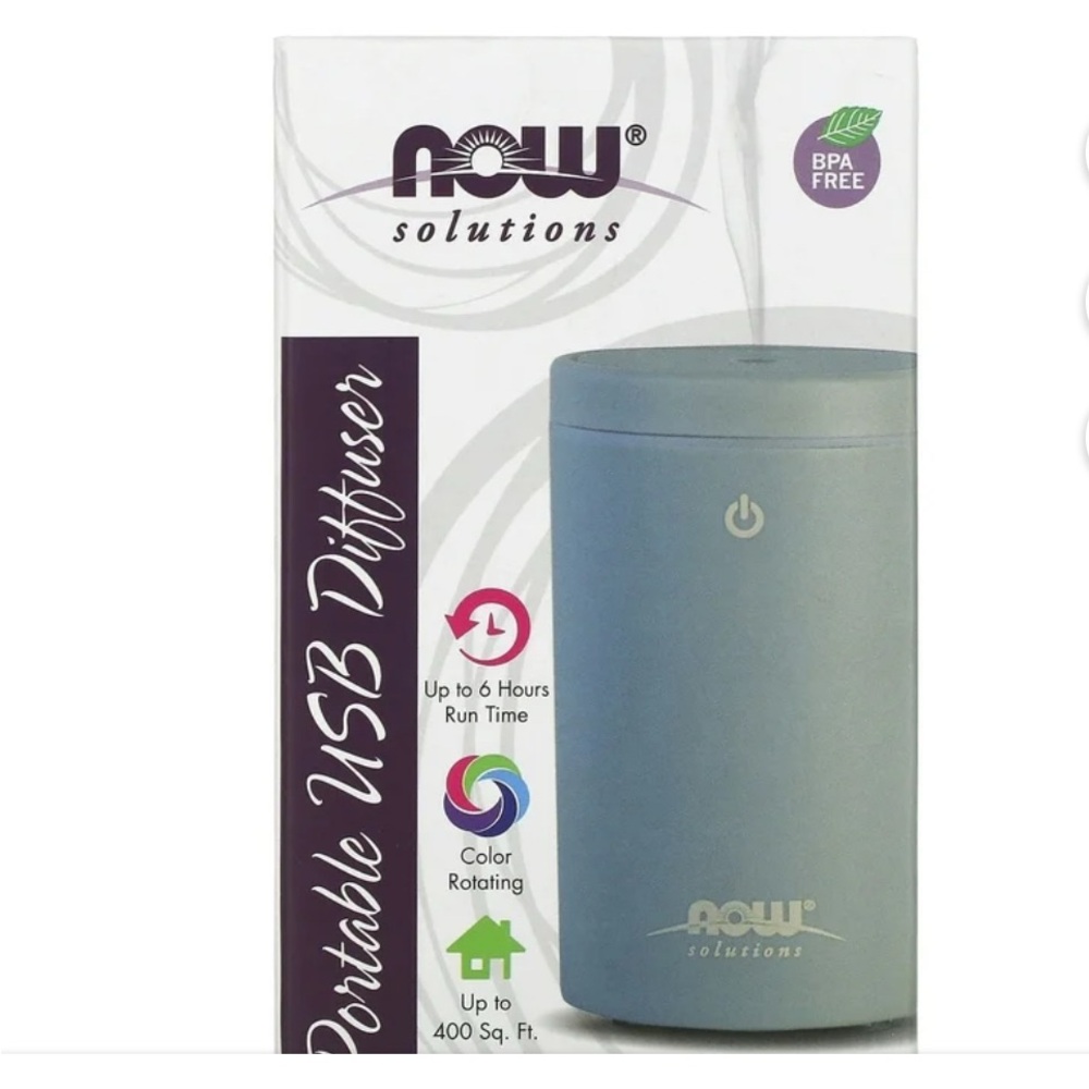 NOW Portable USB Ultrasonic Oil Diffuser - Gray